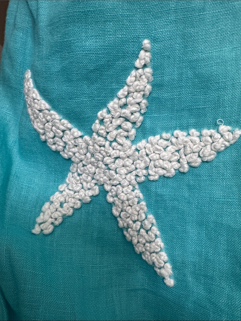 Hand stitched linen starfish tunic.